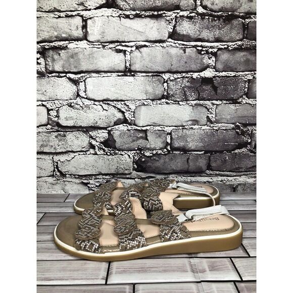 Beautifeel Taupe Patent Leather White Dotted Strap Sandals Women’s Sz 41EU/10.5M - Picture 5 of 16